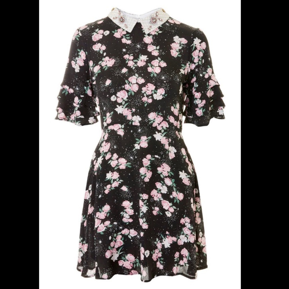 TopShop Embellished Collar Tea Dress